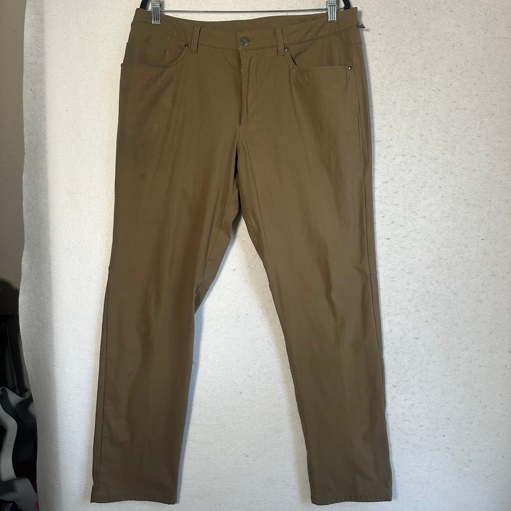 Lululemon ABC Pant Classic Fit Warpstreme Tan Khaki Mens 36x31